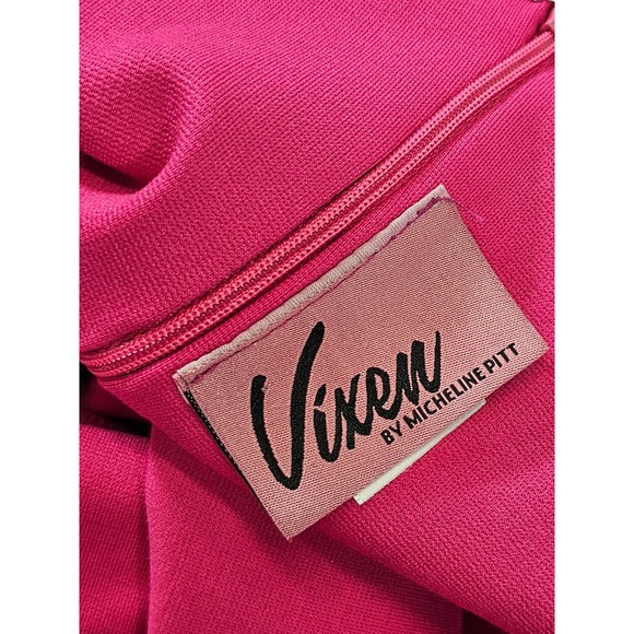 Vixen by Micheline Pitt Starlet Wiggle Dress Pink Leopard Print Bodycon Sexy M - Picture 9 of 10